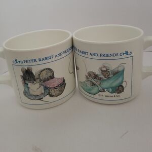 Vintage Beatrix Potter Peter Rabbit And Friends Child's Mugs Cup Eden F. Warner